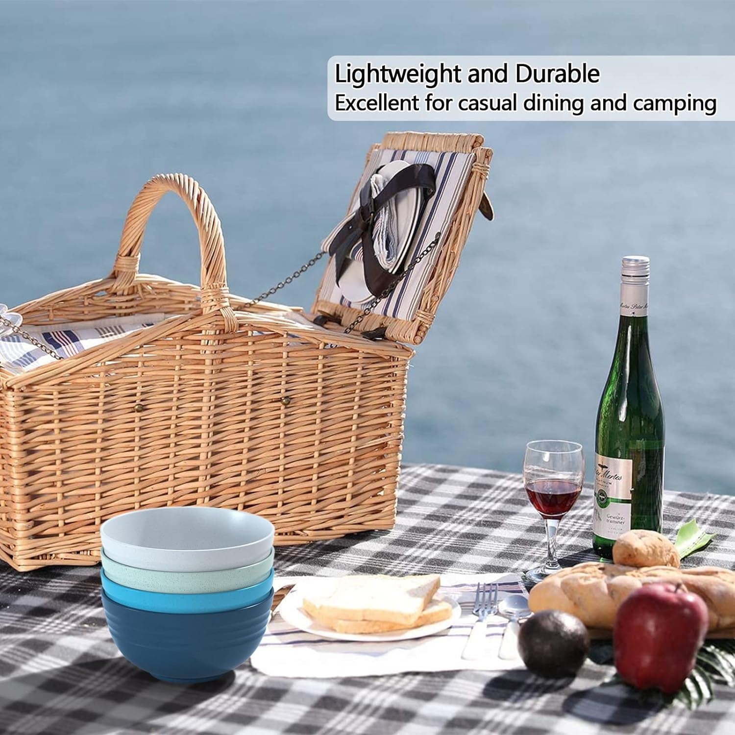 34 Oz Large Soup Bowls, 8 Pieces Deep Cereal Bowls, Unbreakable Color Kitchen Bowl for Oatmeal, Ramen, Dessert, Snack, Light Weight Bpa-Free Microwave Dishwasher Safe Bowls Set