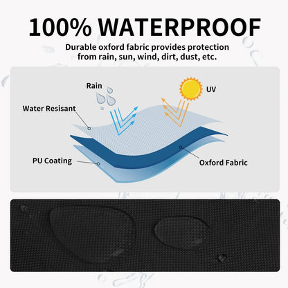 Patio Umbrella Cover Outdoor Offset Umbrella Cover Waterproof Cantilever Parasol Cover for 7.5Ft to 11.5Ft Banana Frame Umbrella, Black