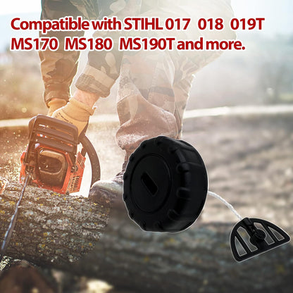 2 Pieces Fuel Tank Gas Cap Oil Filler Cap Replacement for STIHL Chainsaw 017 017C 018 018C 019T MS170 MS170C MS180 MS180C MS190T MS191T