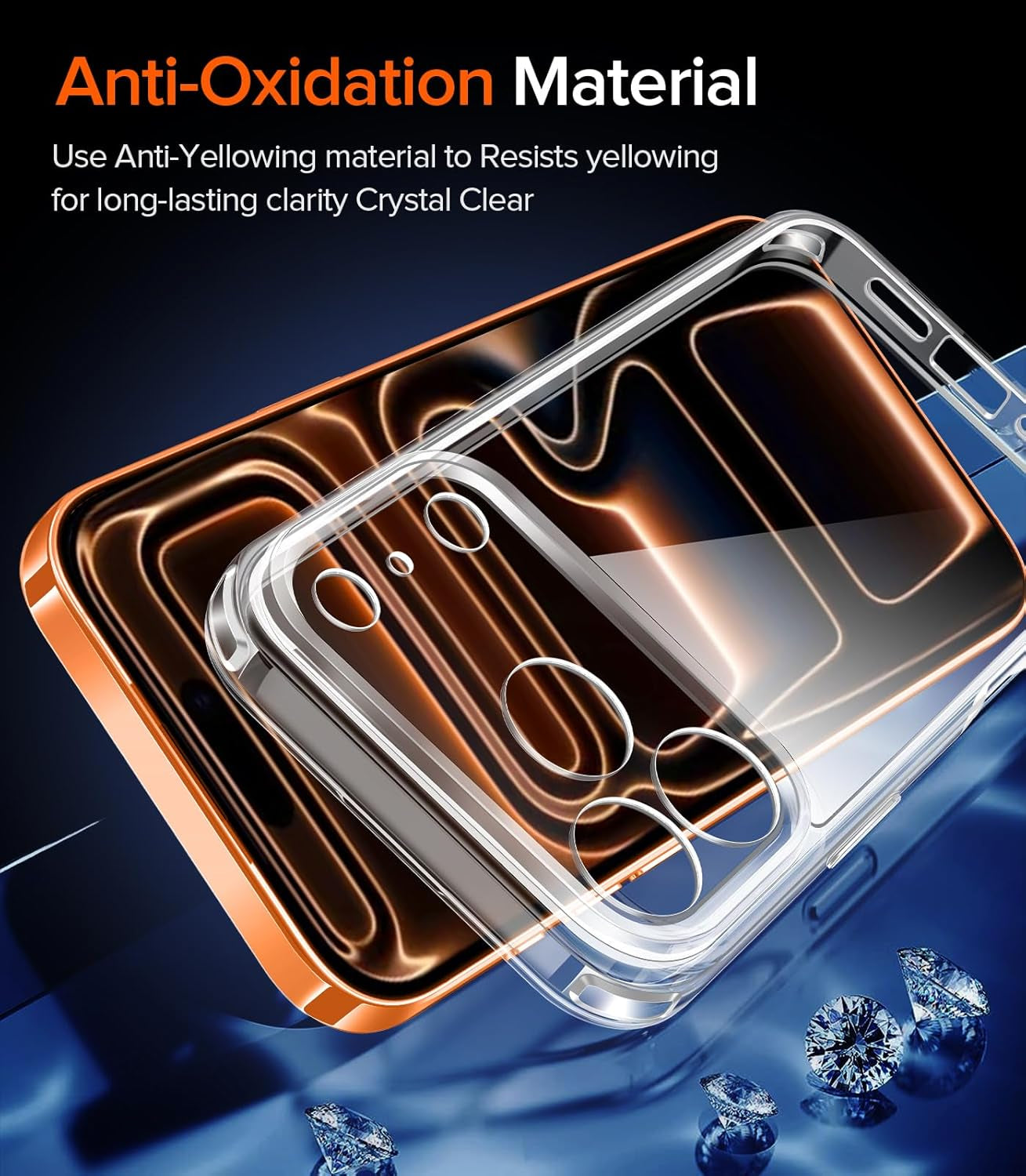 3-In-1 Clear Case Designed for Iphone 17 Pro Max 6.9'' 2025 with 2 Pack Tempered Glass Screen Protector, Military Shockproof Hard Back Slim for 17 Pro Max Cover - Clear