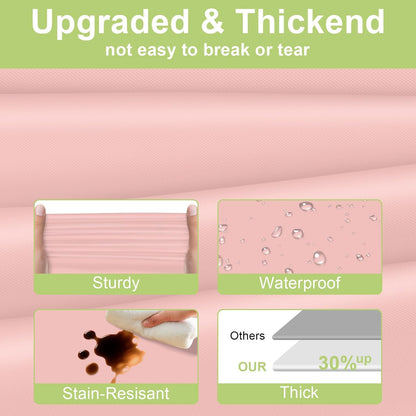 Plastic Table Cloth Disposable 2 Pack, 54 X 108 Inch Tablecloths for Rectangle Tables, Blush Pink Plastic Table Cover