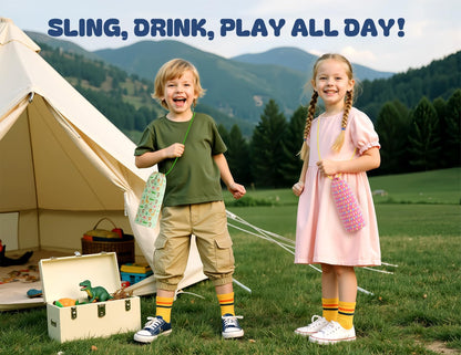 12 Oz Insulated Kids Water Bottle: Spill-Proof, Insulated Cup with Straw Spout Lid and Carrier Bag, Bpa-Free, Cupholder Friendly, 24H Cold for School, Camping, Sports, Birthday Gift (Critter Carnival)