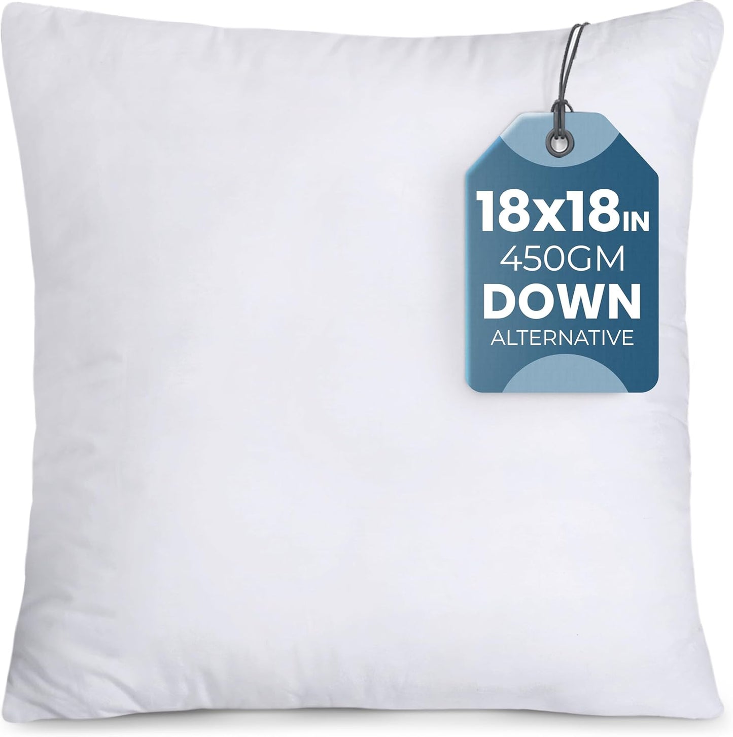 Decorative Throw Pillow Insert (18 X 18 Inches, White) – Set of 1, Ideal for Sofa, Couch, and Bed