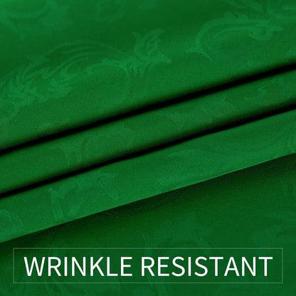 210GSM Solid Flower Jacquard Table Cloth - Heavy Duty Waterproof Wrinkle Free Microfiber Tablecloth, Decorative Fabric Table Cover for Outdoor and Indoor Use (Green, Rectangle 60 X 84 Inch)