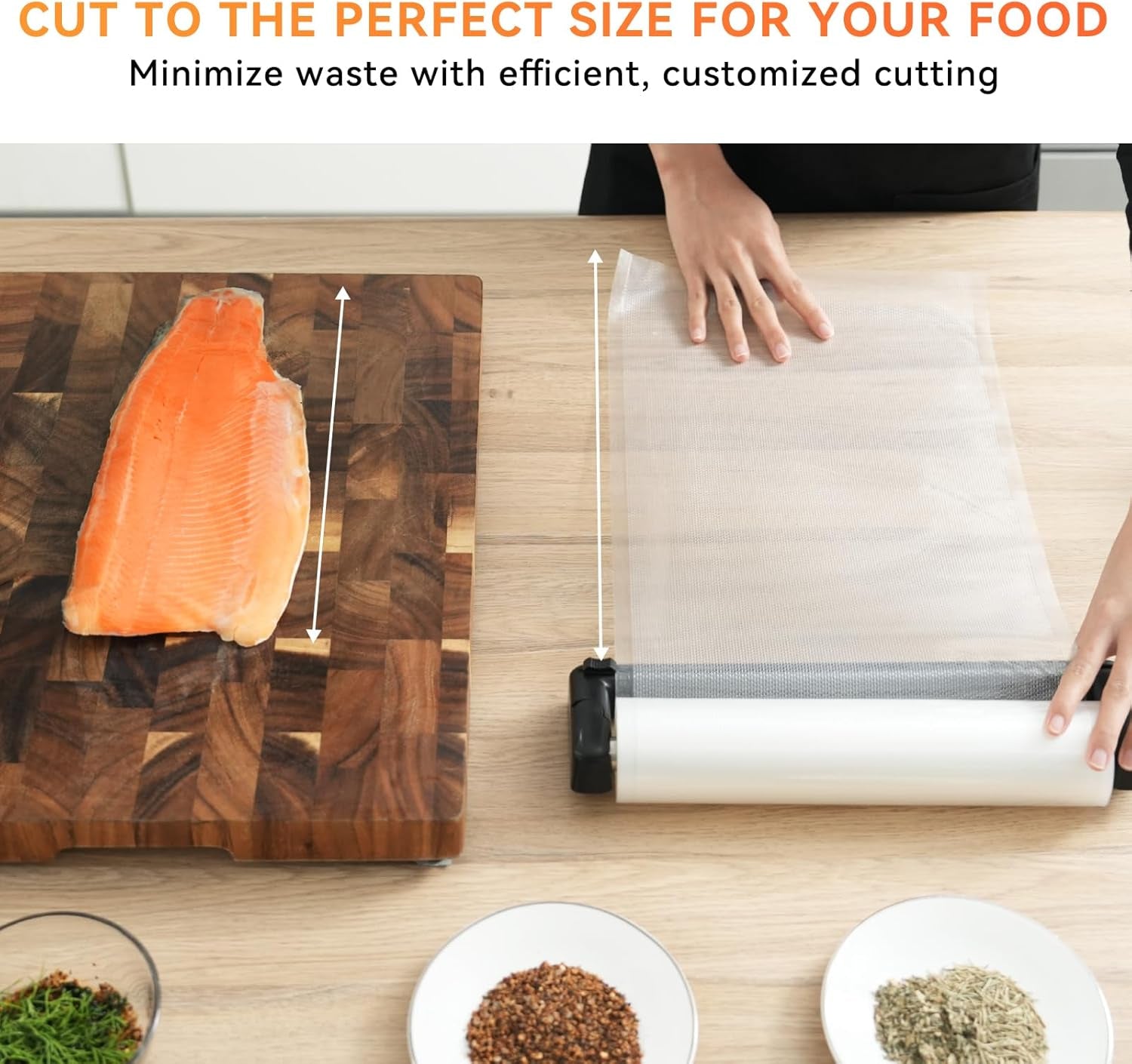Vacuum Sealer Bags Rolls with Dispenser, 11"X50' (2 Pack) – Heavy Duty, Leakproof Food Storage for Sous Vide, Meal Prep & Freezer – Compatible with Food Saver