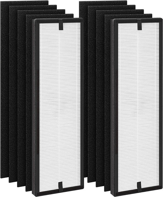 NEA-F1 HEPA Replacement Filter for Eureka NEA120 Air Puri-Fier and for Toshiba Smart Wifi Air Puri-Fier CAF-W36USW - 2 Pack NEA-F1 HEPA Filter with 8 Pack NEA-C1 Carbon Filter