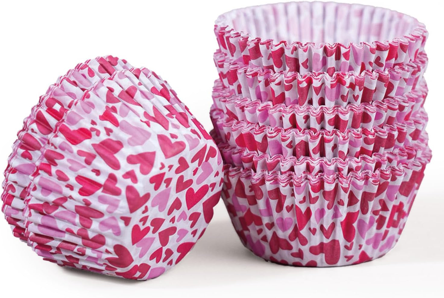 Valentine Cupcake Liners for Baking, 200 Pcs Standard Size Pink Cupcake Liners, Food Grade Paper, Greaseproof Parchment Muffin Liners, Valentines Day Baking Supplies