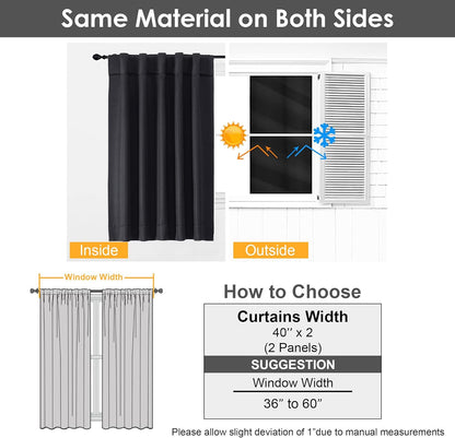 Dot Black Blackout Curtains for Bedroom 63 Inch Length 2 Panels Set, Thermal Insulated Energy Saving Noise Reducing Rod Pocket Back Tab Window Curtain Drapes, Each 40Wx63L