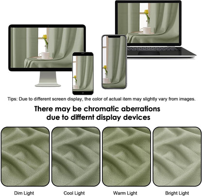 Bob 2 Panels Sage Green Kitchen Curtains Sets for Windows 36 Inch Length, Faux Linen Textured Short Cafe Curtains Tiers for Kitchen, Rod Pocket Small Window Drapes for Bathroom, 30Wx36L Inch