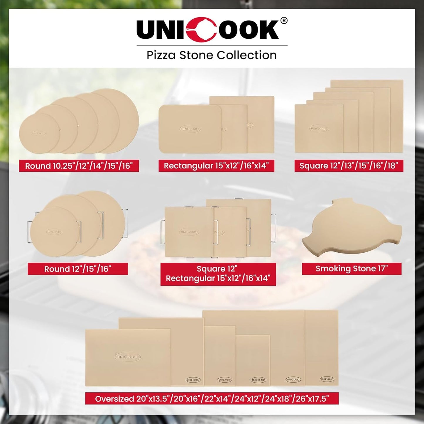 Small Pizza Stone 10.25 Inch for Oven and Grill, round Baking Stone, Thermal Shock Resistant Cordierite Oven Pan with Plastic Dough Scraper, Ideal for Cooking Pizza, Bread