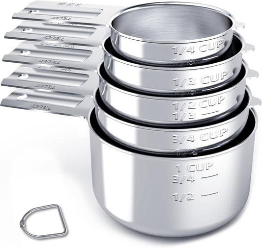 Stainless Steel Measuring Cups Set,Kitchen Gadgets for Cooking & Baking,Set of 5