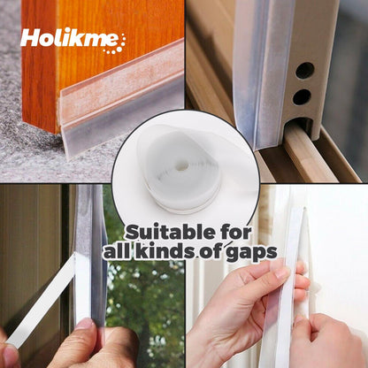 1.8"W - 32Feet Weather Stripping Silicone Door Seal Strip Door, Silicone Sealing Sticker Adhesive for Doors, Suitable for Windows, Doors