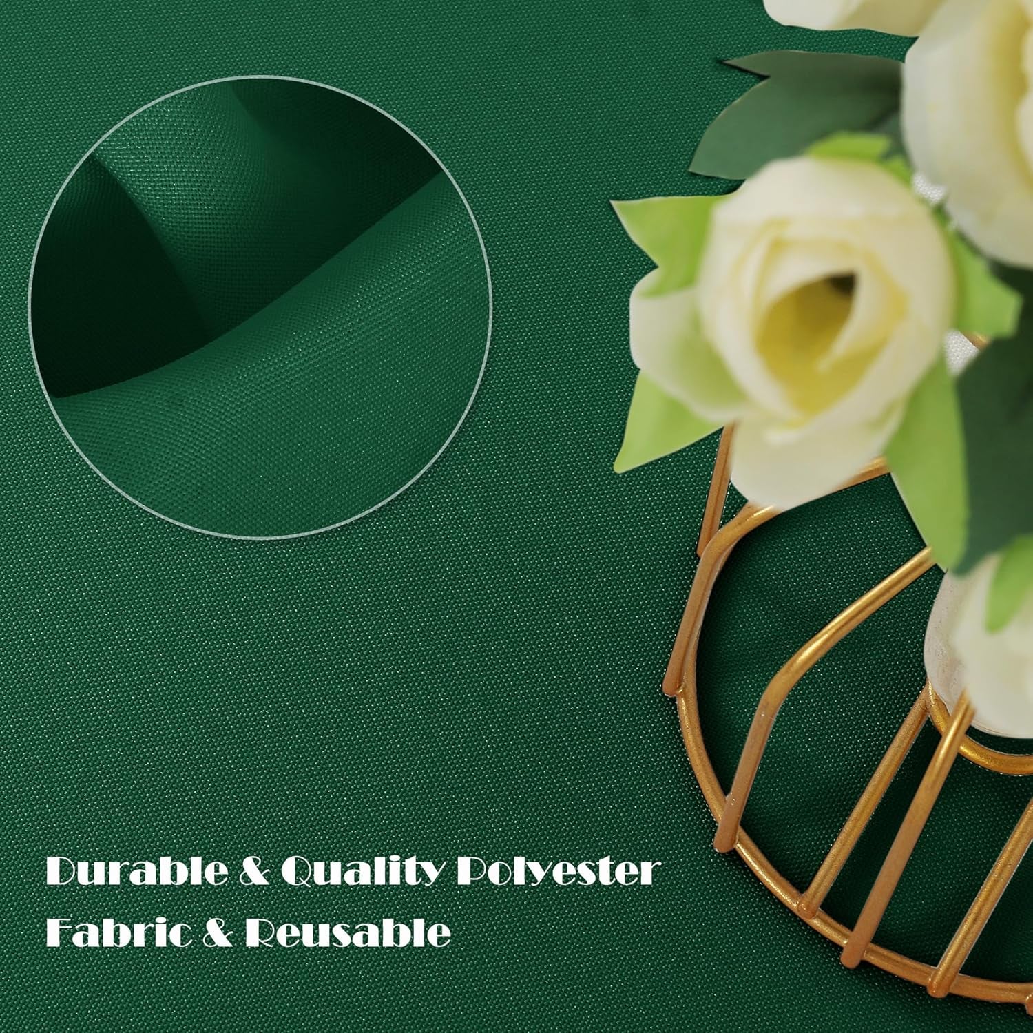 2 Pack Hunter Green Tablecloth 60 X 102 Inch, Rectangle 6 Feet Table Cloth - Stain and Wrinkle Resistant Washable Polyester Table Cover for Dining Tables, Buffet Parties and Camping