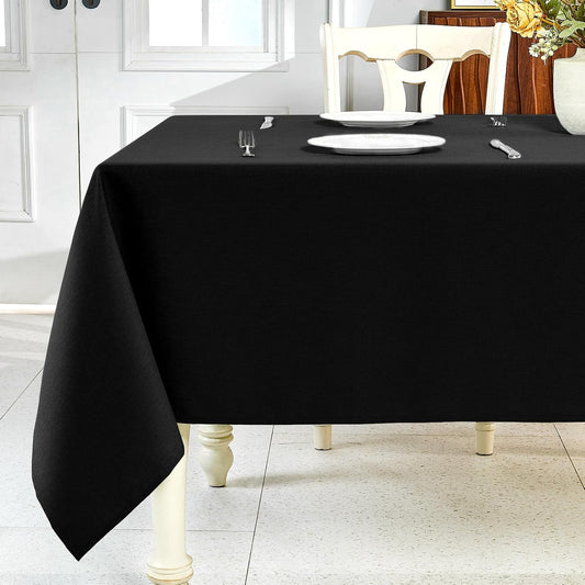 Textured Linen Table Cloth for Rectangle Table - Waterproof Fabric Tablecloth Rectangular Wrinkle Free Wipeable Dining Cover for Wedding/Birthday/Party Decor, 52 X 70 Inch