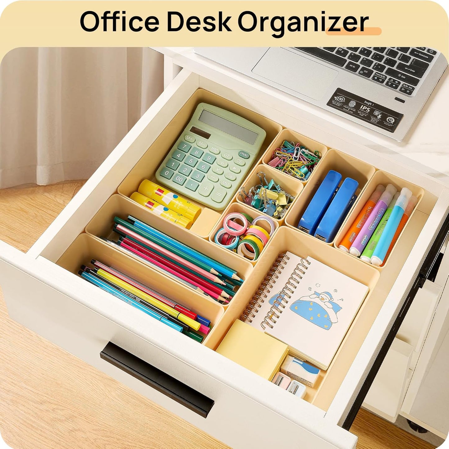 25 PCS Plastic Drawer Organizers Set, 4-Size Versatile Bathroom and Vanity Drawer Organizer Trays, Storage Bins for Makeup, Bedroom, Kitchen Gadgets Utensils and Office