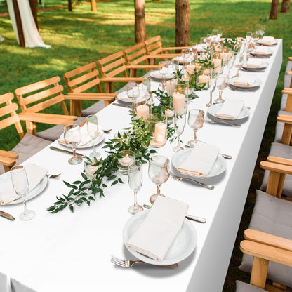 54 Inch×300 Feet White Tablecloth Roll Disposable Rectangle White Table Cloth Roll Plastic Table Covers with Slide Cutter for Birthday Weddings Baby Showers Party Decorations