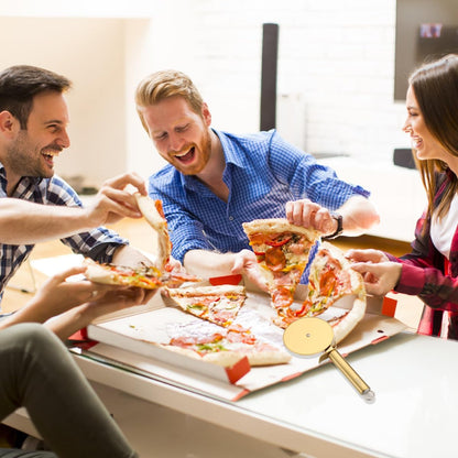 Gold Titanium-Plated Stainless Steel Pizza Cutter - Ultra Sharp Pizza Wheel and Pastry Slicer, Easy to Clean and Store