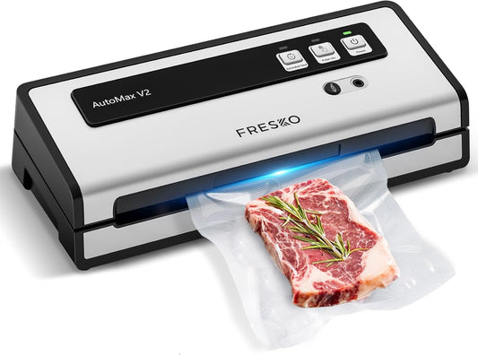 Vacuum Sealer Machine with Automatic Bag Detection, Double Heat Seal, Compact Food Sealer, Easy to Use, Starter Kit