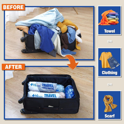 6 Compression Bags for Travel Essentials, Vacuum Packing Space Saver Bags for Cruise Accessories (6-Travel)