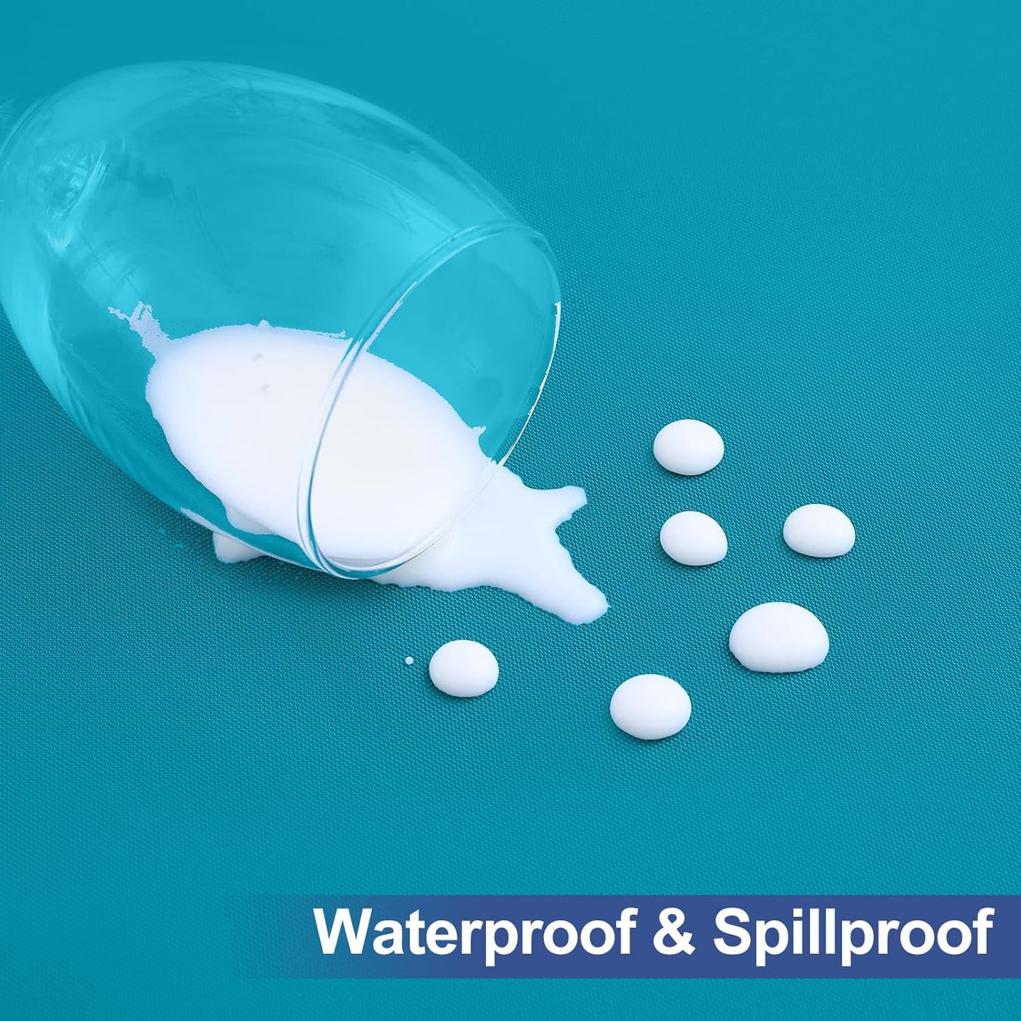 Rectangle Table Cloth Cover, Waterproof Polyester Elastic Fitted Tablecloth, Fits for 6 Foot Folding Tables, Washable Table Protector for Picnic, Camping, Outdoor (Teal, 30" X 72")