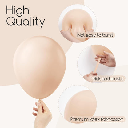 110Pcs Nude Balloon Arch Garland Kit, 18 12 10 5 Inch Apricot Balloons Different Sizes for Birthday Party Decorations