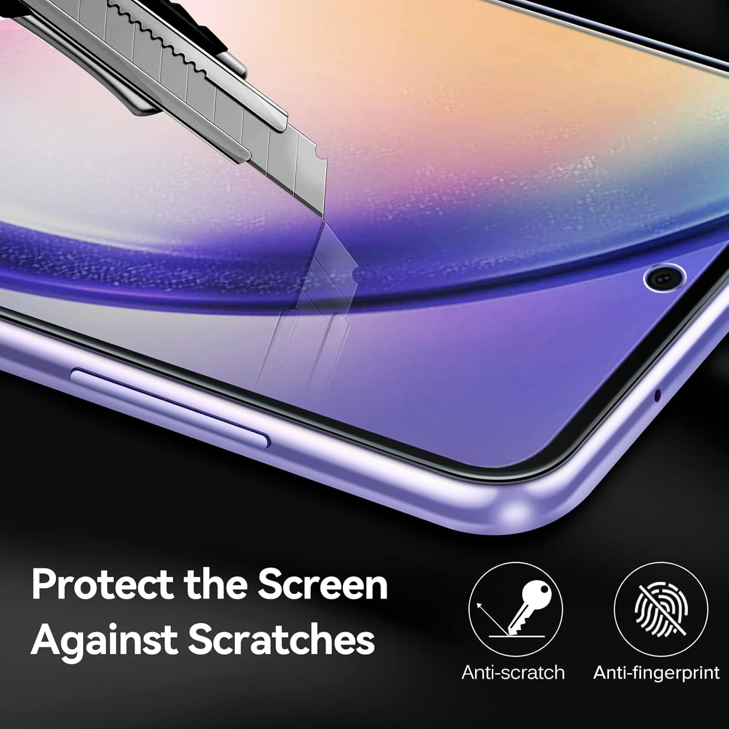 [3+3 Pack Screen Protector for Samsung Galaxy A54 5G 6.4" 2023 with [3 Pack] Camera Lens Protector Tempered Glass with [Alignment Frame] Transparent HD Clear Anti-Scratch, 6.4 Inch