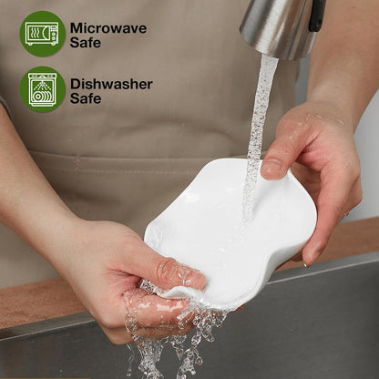 Ceramic Spoon Rest, 5.3In Black & White Pattern, Heat Resistant Cooking Spoon Holder for Kitchen Countertop, Stove Top, Spatula, Ladle, Coffee Spoon Rest