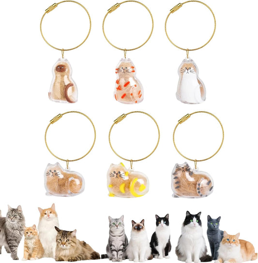 Cat Hair Holder Keychain | Hair Storage Bottle | Pet Fur Keepsake-Hold Fur & Keys in 6 Heart-Touching Styles, Always Keep Your Beloved Cat Close, Engravable Pet Memorial Gift for Owners