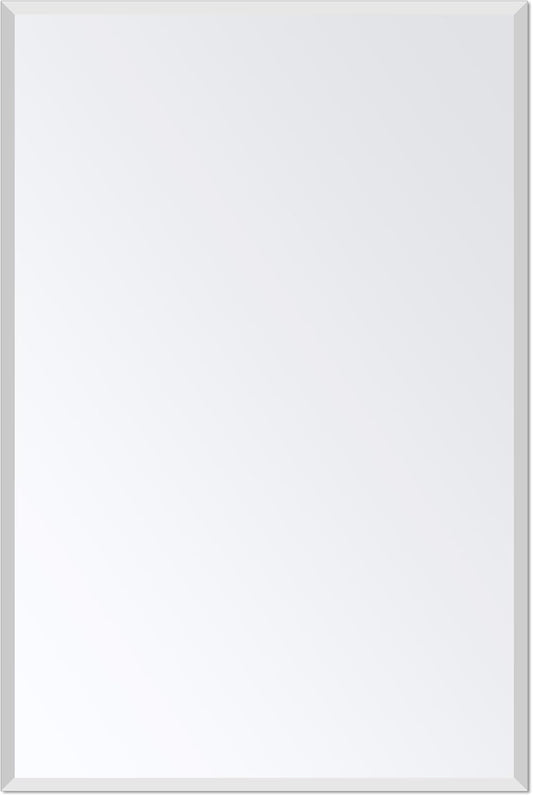 Rectangle Wall Mirror Frameless Bathroom Mirror 16” X 24" Beveled Edge Mirror for Vanity and Entryway