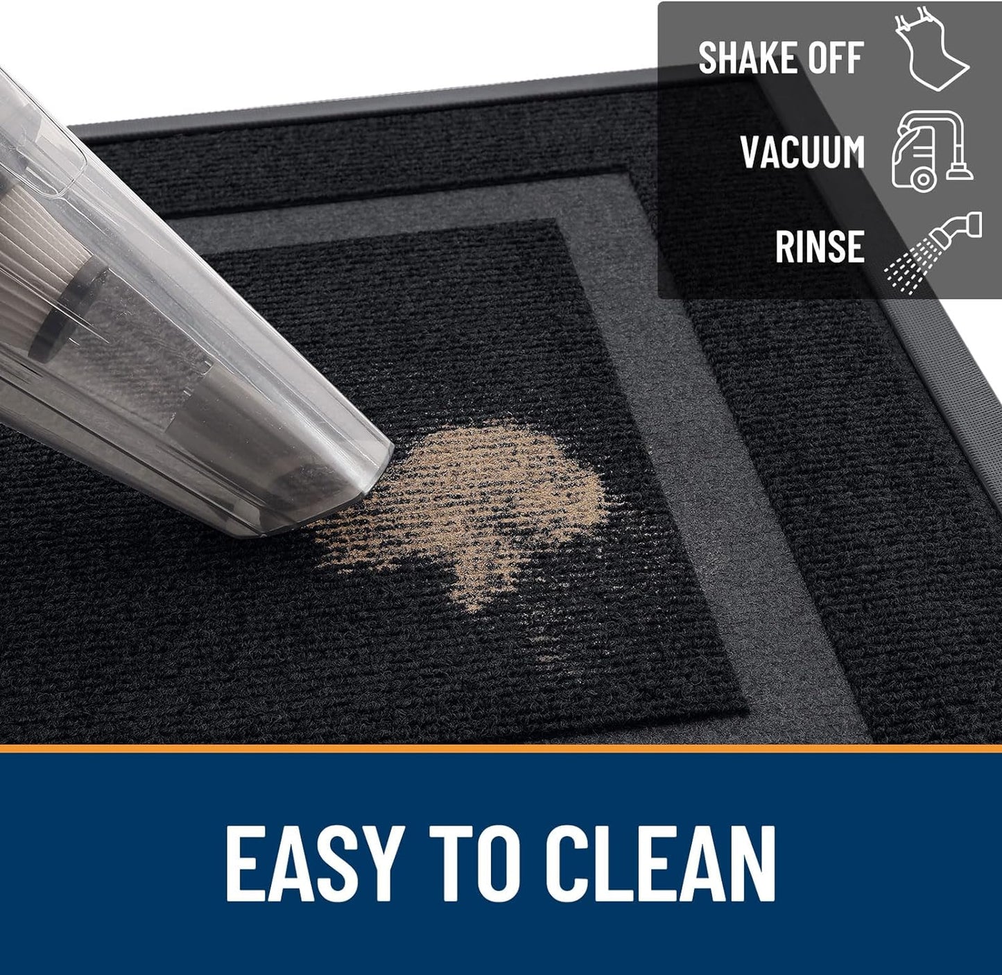 Door Mat 2 Piece Set, Front Door Mat Indoor Outdoor Entrance Size 29.5X17 in Black and Geometric Door Mat Size 32X20 in Black