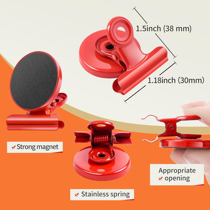 Set of 6 Magnetic Clips for Refrigerator and Whiteboard Organization and Decoration in Kitchen and Office