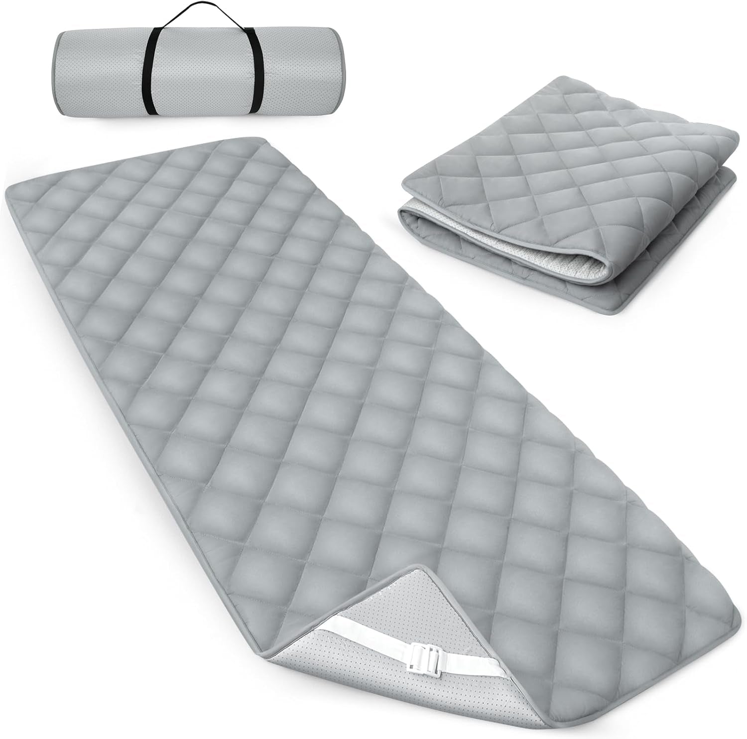 Quilted Foam Mattress Topper Pad, Non-Slip Super Soft Comfortable 75"X30", Cool Sleeping Pad for Camp Cot/Rv Bunk/Narrow Twin Beds