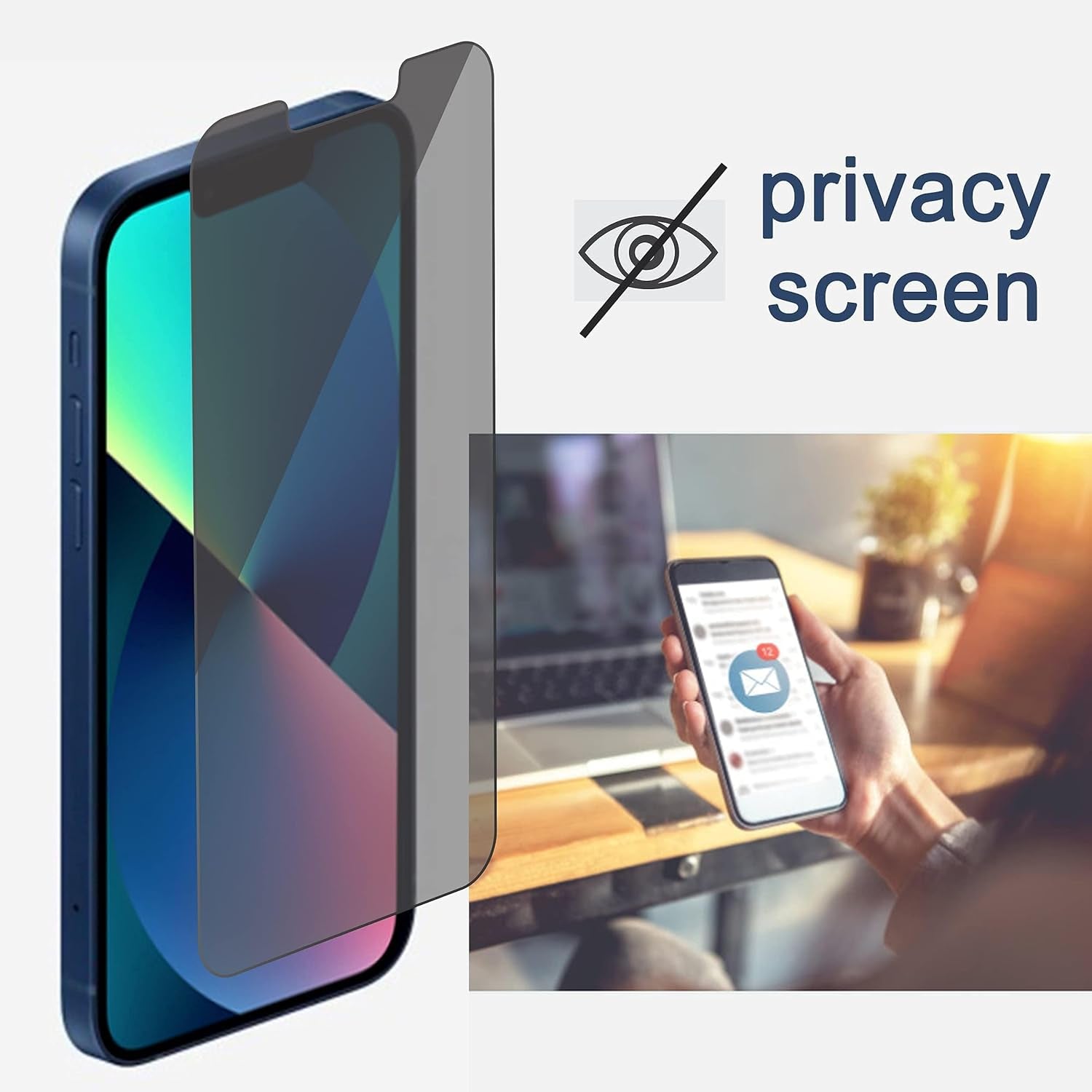 Glass Screen Protector Compatible for Iphone 13 Mini [5.4 Inch] and 2Pack Privacy Screen Protector Compatible for Iphone 13 Mini [5.4 Inch] + 2 Pack Camera Lens Protector