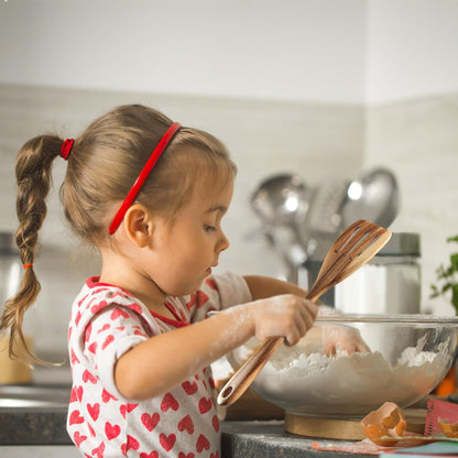 Acacia Wooden Spoons for Cooking – 6-Piece Wooden Kitchen Utensil Set with Spatula, Slotted Spoon & Pasta Fork
