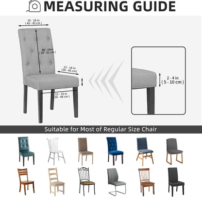 Dining Chair Covers Stretch Dining Room Chair Covers Set of 2, Parsons Chair Slipcovers for Dining Room, Ceremony, Banquet, Ivory