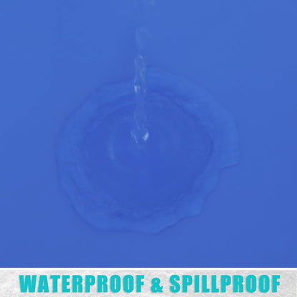 round Picnic Tablecloth, Waterproof Elastic Fitted Table Covers for 36" - 44" Tables, Wipeable Flannel Backed Vinyl Tablecloths for Camping, Indoor, Outdoor, Blue