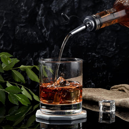 12 Pack Liquor Pour Spout, Stainless Steel Liquor Bottle Pourers with Rubber Dust Caps for Alcohol, Olive Oil, Liquor Pourers with Dust Caps, Speed Pourers, Bar Bartender Accessories