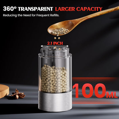 Salt and Pepper Grinder Set Electric Automatic Battery Pepper Mill Shakers Adjustable Coarseness Upgraded Larger Capacity with Led Kitchen Appliances Christmas Gifts for Women Men