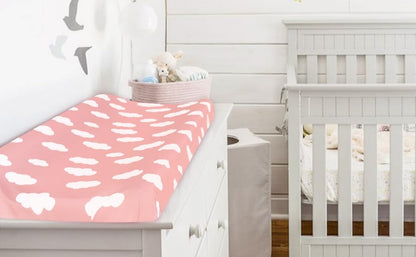 Changing Pad Cover Girl, Diaper Changing Pad Covers 4 Pack, Fitted Baby Changing Table Sheets for 32''×16'' Change Table Pad, Cradle & Bassinet Sheets, Soft & Breathable