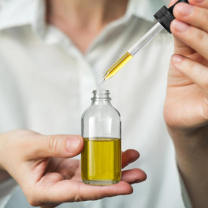 4 Pack, 4 Oz Dropper Bottles with 1 Funnel & 4 Labels - Essential Oils Bottles for Health, Personal Care & Beauty - 120Ml Thick Clear Glass Tincture Bottles with Eye Droppers, Leakproof