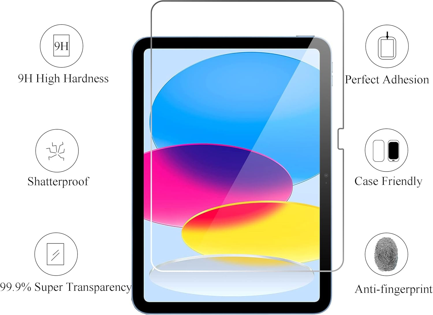Screen Protector for Ipad 11Th A16 2025 [11 Inch] / 10Th Generation 2022 [10.9 Inch], Tempered Glass [Face ID & Apple Pencil Compatible] Ultra Sensitive Case Friendly [2 Pack]