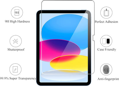 Screen Protector for Ipad 11Th A16 2025 [11 Inch] / 10Th Generation 2022 [10.9 Inch], Tempered Glass [Face ID & Apple Pencil Compatible] Ultra Sensitive Case Friendly [2 Pack]