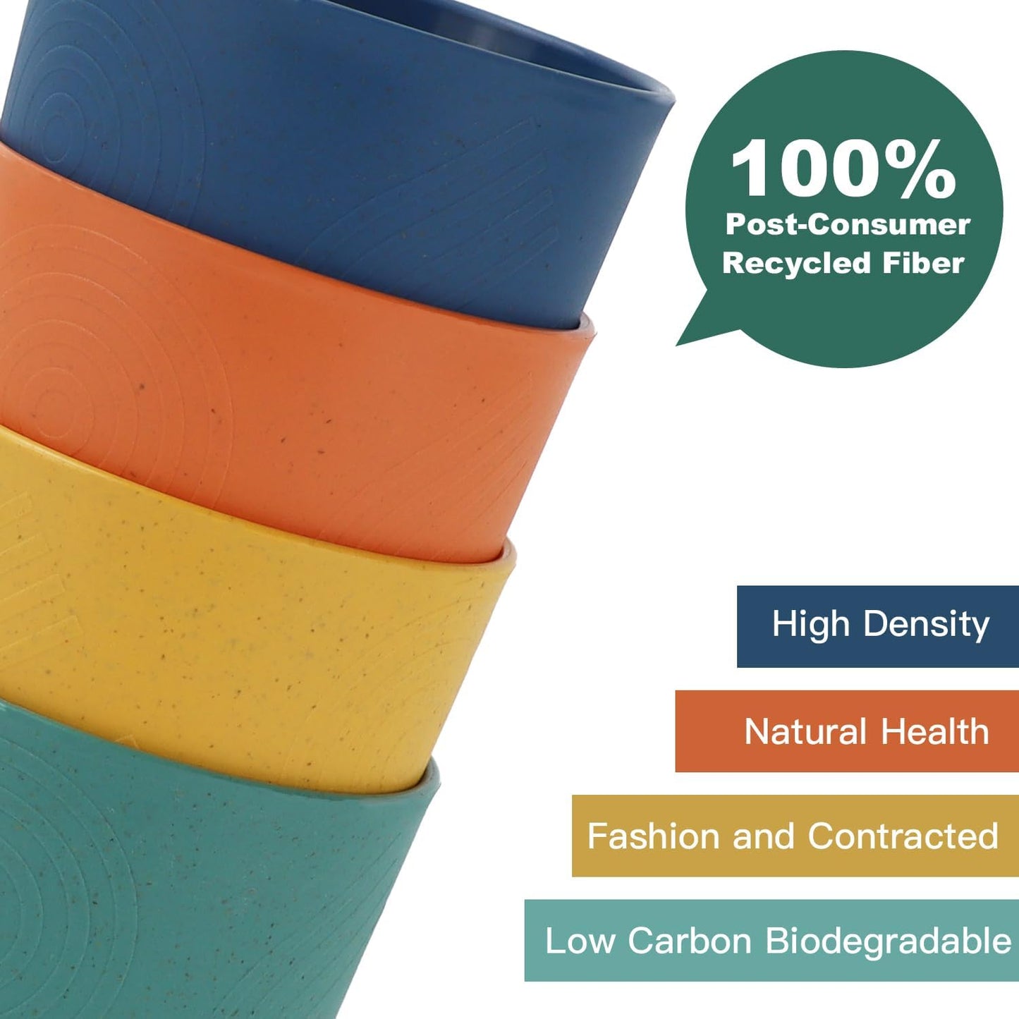 Premium Unbreakable Wheat Straw Drinking Glasses - Set of 6 Reusable Dishwasher Safe Tumblers (12 OZ)