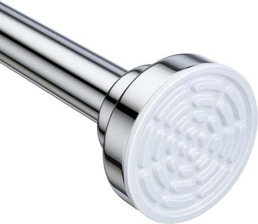 Shower Curtain Rod Tension - 26-76 Inch Never Rust Non-Slip Spring Tension Curtain Rod No Drilling Stainless Steel Curtain Rod Use Bathroom Kitchen（Silver）
