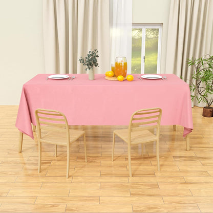 2PCS Blush Pink Table Cloth for Rectangle Table - 60 X 84 Inch Tablecloths Rectangular Waterproof Washable Wrinkle Resistant for 6 FT Tables Wedding Cocktail Party