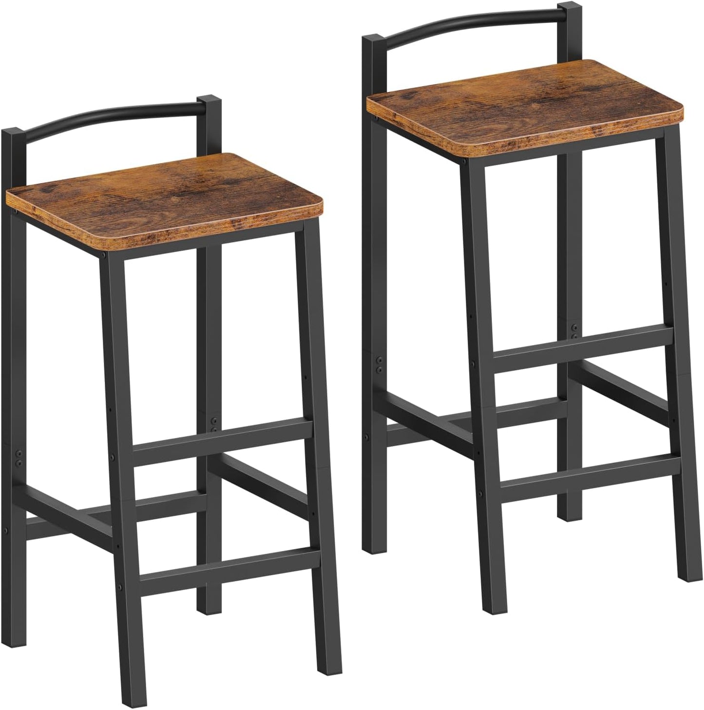 Adjustable Barstools, Bar Stools Set of 2, 24" Counter Height Stools, Modern Bar Stool with Footrest, Bar Chairs for Bar, Kitchen Lsland, Dining Room, Brown