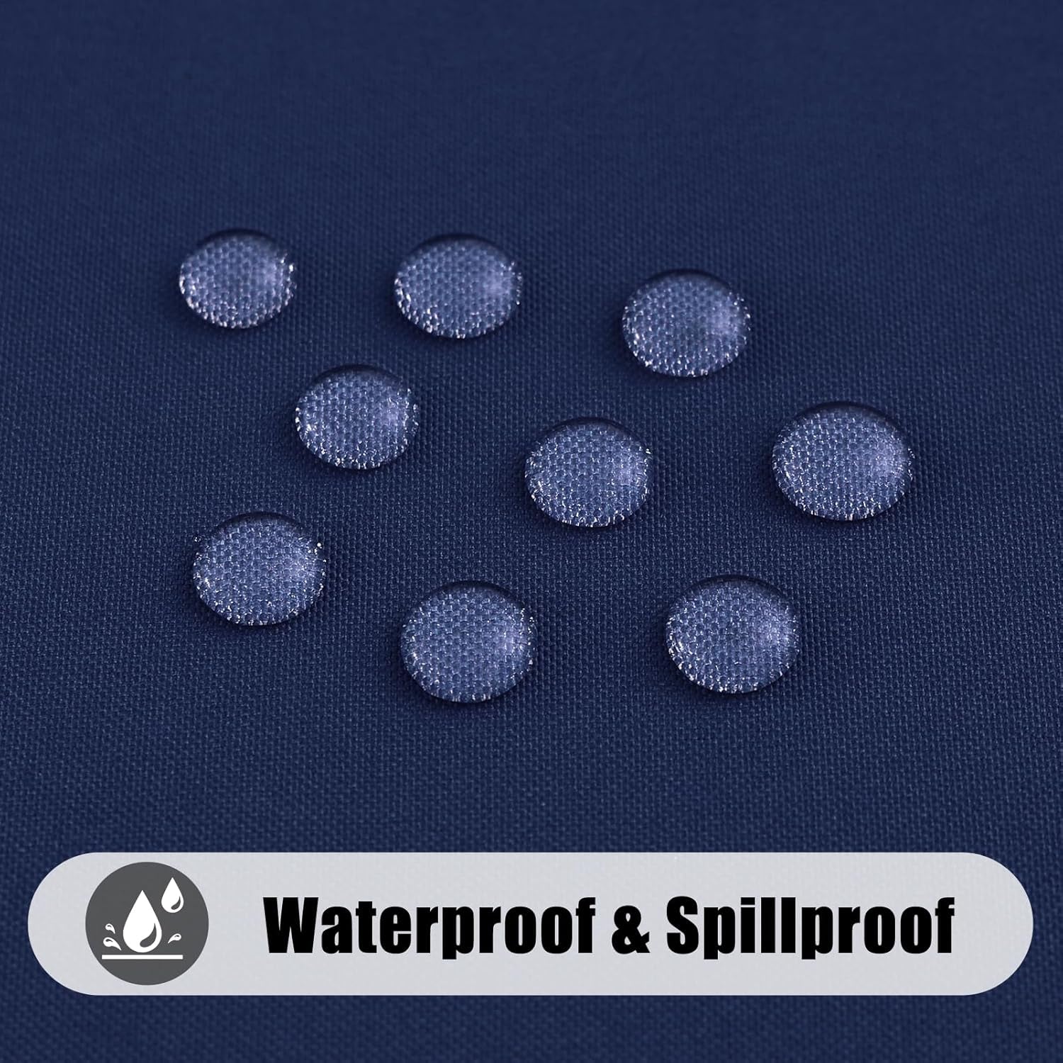 2-Pack Waterproof Elastic Fitted Picnic Tablecloths, Washable Polyester Rectangular Covers for Indoor and Outdoor Use (Navy, 30" x 72")