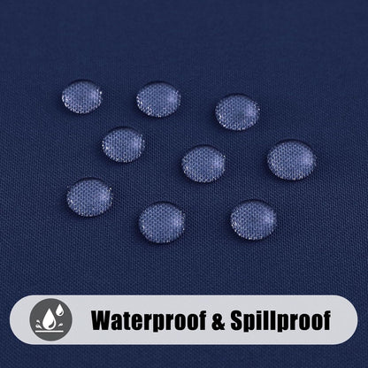 2-Pack Waterproof Elastic Fitted Picnic Tablecloths, Washable Polyester Rectangular Covers for Indoor and Outdoor Use (Navy, 30" x 72")