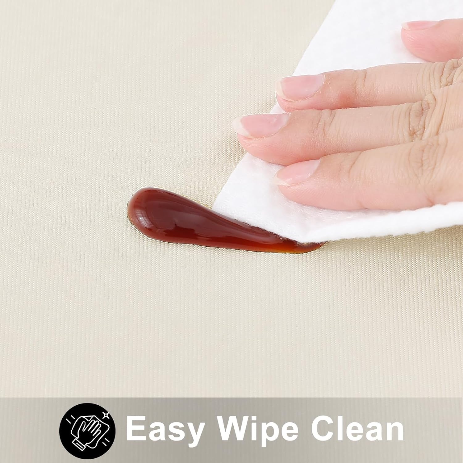 Beige 60x84 Inch Waterproof Vinyl Rectangle Tablecloth - Oil Spill Resistant Plastic Cover for Dining, Picnics, Camping, and Outdoor Use