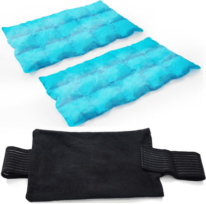 2 Ice Packs for Injuries Reusable, Cold and Hot Packs for Injuries, Joint Pain, Muscle Soreness, and Body Inflammation, Adjustable Ice Packs Wraps for Knees, Back, Shoulders, Arms, and Legs